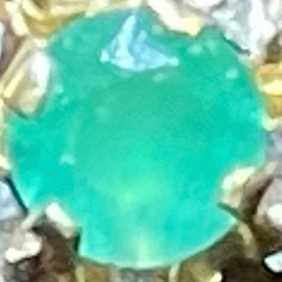Natural Paraiba Tourmaline Ring Non Standard 16.18K Gold Ring Sz.5 - Picture 2 of 9